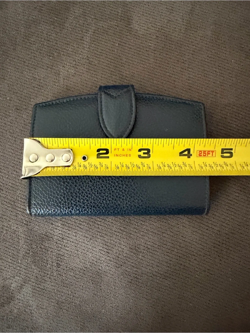 COACH Vintage 90s Madison Kisslock Black Blue Pebbled Leather Card Case Wallet - Picture 4 of 5